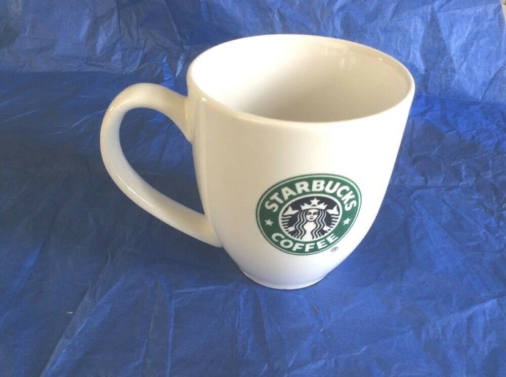 Starbucks Coffee Mug White Full Siren Mermaid Cup Logo 14 oz. EUC 2007