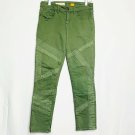 Anthropologie Letterpress Pants 28 Pilero Green Mid Rise Moto Balmain Skinny