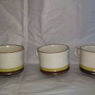 Denby Cups SET OF 3 Yellow Stripe Speckled Made In England Small Coffee Tea