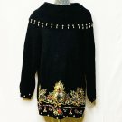 VICTORIA HARBOUR Sweater Womens L LG Black Embellished Sequins Beaded Vintage