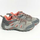 Merrell Hiking Boots Women 6.5 Grey Pink Flat Heel Round Toe Athleisure Wear