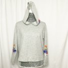 Crave Fame Hoodie Women S Gray Embroidered Almost Famous Sweatshirt Cozy