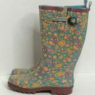 Nine West Woman Shoes Blue Yellow Rain Boots