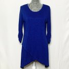 Serena Williams Women Shirt Medium Blue Asymmetrical Tunic Long Sleeved