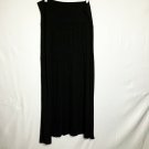 Popana Maxi Skirt Women XL Black Solid A Line Ankle Long Ruffled