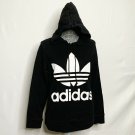 Adidas Sweatshirt Women S Black Spellout Logo String Pull-Over Hoodie Casual