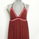 Express Maxi Dress Women M Burgundy Pink Lining Sleeveless Tie Around Casual