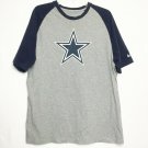 Dallas Cowboys Shirt Women XL Grey Blue Sleeves Cowboys Logo Round Neck Football