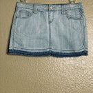 SO Wear It Declare It Skirt Women Distressed Frayed Denim Jean Mini