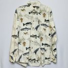 Magellan Fishing Shirt XL Long Sleeve Button Down Sportswear Print Angler Tan