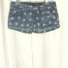 Crystal Vogue Shorts Jeans Denim 7 Blue Stars Print Labor Day 4th of July
