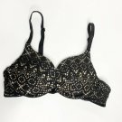 Victoria's Secret Bra 32A Black Geomtrical Lace Push-Up