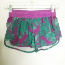 Boxy Girl Shorts Women S Purple Green Tropical Pattern Sportswear