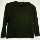 Eddie Bauer Sweater Men XL Green Solid V Neck Long Sleeve Cotton Cashmere