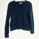 Banana Republic Shirt Women M Blue Solid Round Neck Long Sleeve Chunky Knit