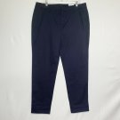 Liz Claiborne Pants Women 16 Navy Blue Solid Skinny High Waisted Boyfriend