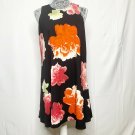Calvin Klein 34 Dress Women 8P Black Flora Fully Lined Round Neck Short Sleeve