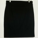 Grace Elements Pencil Skirt 10 Black Solid Altered Hem Business Casual