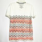 Cohesive & CO Women Shirt S White Pink Grey Aztec Scoop Neck Short Sleeved
