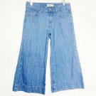 Tex By Max Azria Jeans Women 26 Blue Solid Wide Leg Reg Rise Light Wash Capri