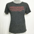 Stranger Things Shirt Women M Grey "Stranger Things" Logo Short Sleeve