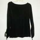 Banana Republic Shirt Women L Black Solid Round Neck Long Sleeve Casual Wear