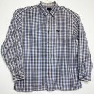 Nautica Shirt XL Blue Plaid Collared Long Sleeve Button Front Casual Wear