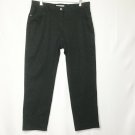 Brax Pants Women 32 Black Cotton Line Feel Good Straight Leg Cropped Capri