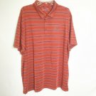 Underarmour Shirt Men XL Red Orange Black Silver Stripes Collared Short Sleeve