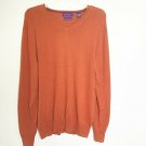 Alan Flusser Sweater Women M Red Solid Round Neck Long Sleeve Casual Wear