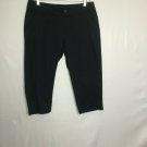 Colombia Pants Women 8 Black Solid Back Logo Capri Cropped Hiking Outdoor Sports