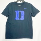 Nike Tee Shirt M Black Blue Crew Neck Short Sleeve "D" Athletic Cut Worn Look