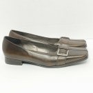 White MT Shoes Women 10M Brown Square Toe Low Heel Leather