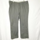 ClockHouse Pants Women Green Straight Leg Altered Hem Zipper 100% Cotton Trouser