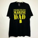 Marine Dad Shirt Men XL Black Yellow Solid Crew Neck short Sleeve Gildan