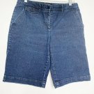 Talbots Shorts Women 8P Blue Denim Solid Skinny Medium Rise Spring Summer Wear