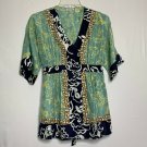 A Pea In The Pod Maternity Shirt M Multicolored Floral Short Sleeve BoHo Ribbon