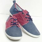 GBX Boat Shoes Men 10 1/2 Laced Blue Red Mesh Everyday Wear Round Toe Sneakers