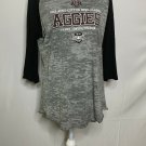 Aggie Texas A&M Shirt M Gray Black Round Neck 3/4 Sleeve Cowboys Stadium T Shirt