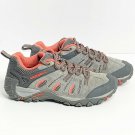 Merrell Hiking Shoes Women 6.5 Grey Orange Flat Heel Round Toe Climbing Working