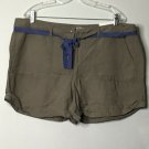 Loft Shorts 16 Beige Original Straight Through Hip & Thigh Blue Ribbon Cuff NWT