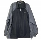 Fila Windbreaker Jacket Men LG Gray Full Zip Mesh Lined Pockets Drawstring Hem