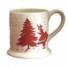 World Market Christmas Mug Snowflakes Tree Young Girl Red White Embolden Lg Base