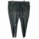 Lane Bryant Jeans Women 26P Grey Distressed Destroyed Skinny Mid Rise Casual