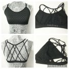 Fabletics Sports Bra S Black Strappy Criss Cross Super Support Dash Jog Shimmer