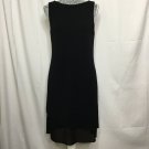 Dress United Colors of Benetton Women S Black Round Neck Layered Sheer Hem Party