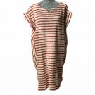 Talbots Shirt Dress Women 1X Red White Metallic Stripes Rolled Sleeve Casual