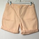 Loft Shorts 2 Peach Orange Original Straight Through Hip Thigh Bermuda Cuffed