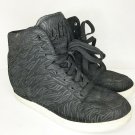 CTTC Booties Shoes Womens 9 Black Zebra Like Print Sneaker Street Wear White