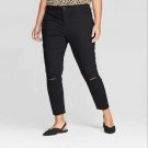Ava Viv Jeans Women 18W Black Skinny Jeans Destroyed Distressed New Raw Hem Crop